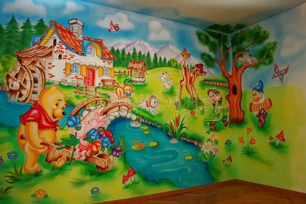 Pictură murală Winnie de Plus și prietenii